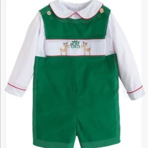 NWT Little English smocked reindeer Jon Jon (size 3T)